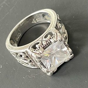 Silpada Sterling silver uptown cubic zirconia ring size 8